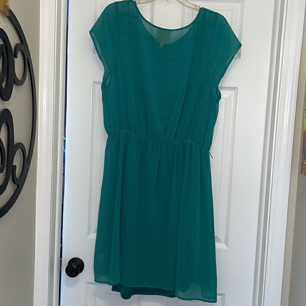 ModCloth Jade Green Cap Sleeve Dress - Picture 7 of 8